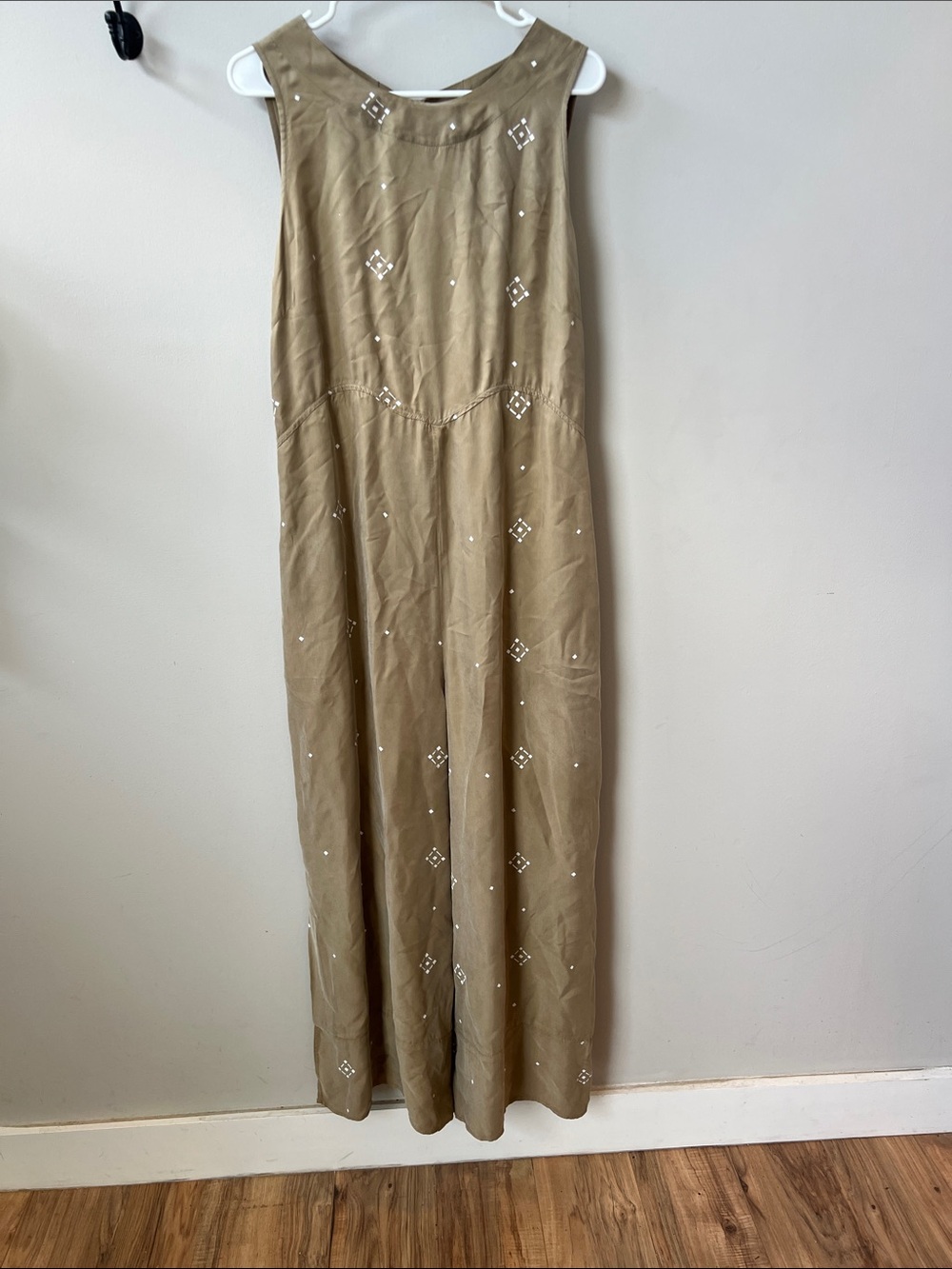 SANCIA Wide-Leg Embroidered Jumpsuit in Khaki